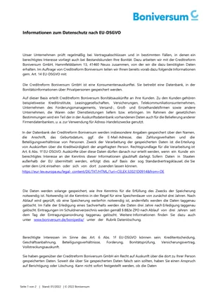 GeWoBau Wächtersbach - Boniversum Consumer Information nach EU - DSGVO