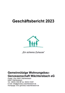 GeWoBau Wächtersbach - Geschäftsbericht 2023