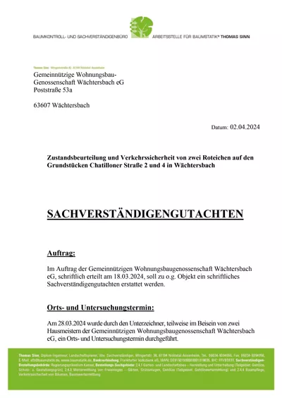 GeWoBau Wächtersbach - Baumgutachten zum Download